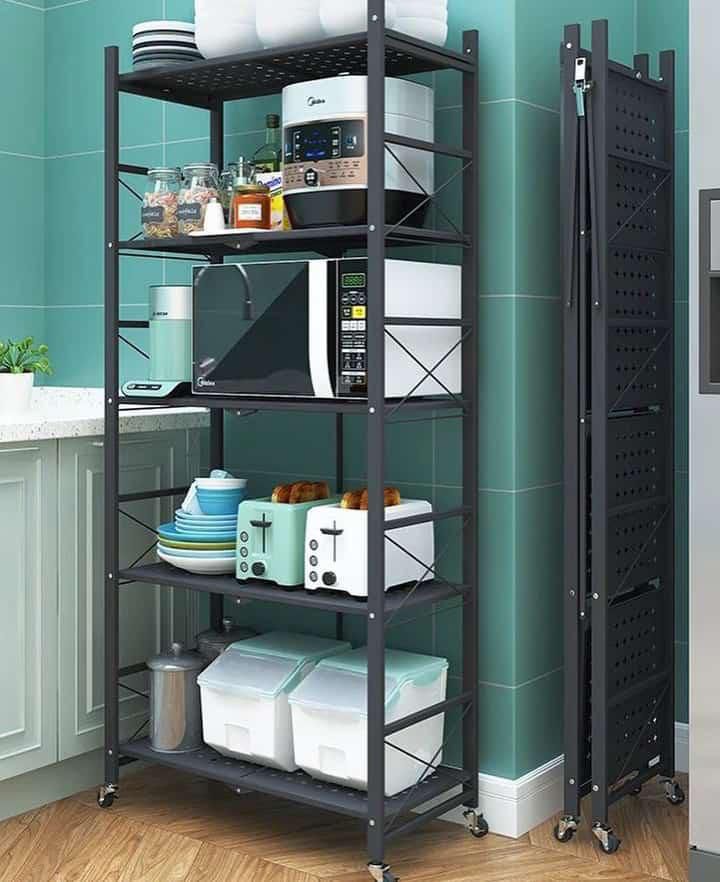 5-Tier Heavy-Duty Foldable Kitchen Storage Rack