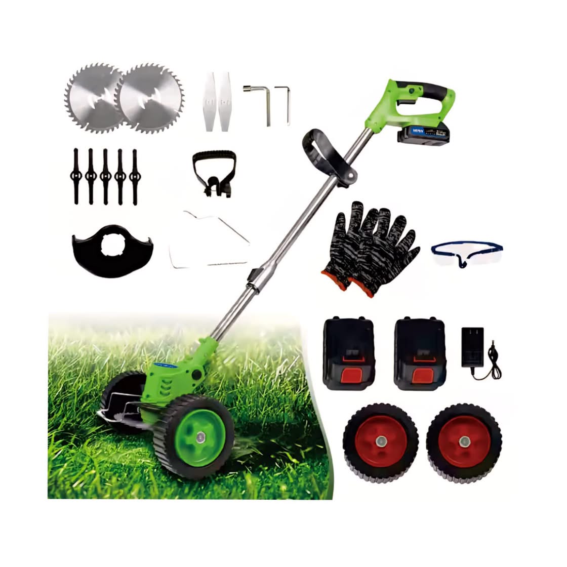 Cordless Wheeled Grass Trimmer & Lawn Mower