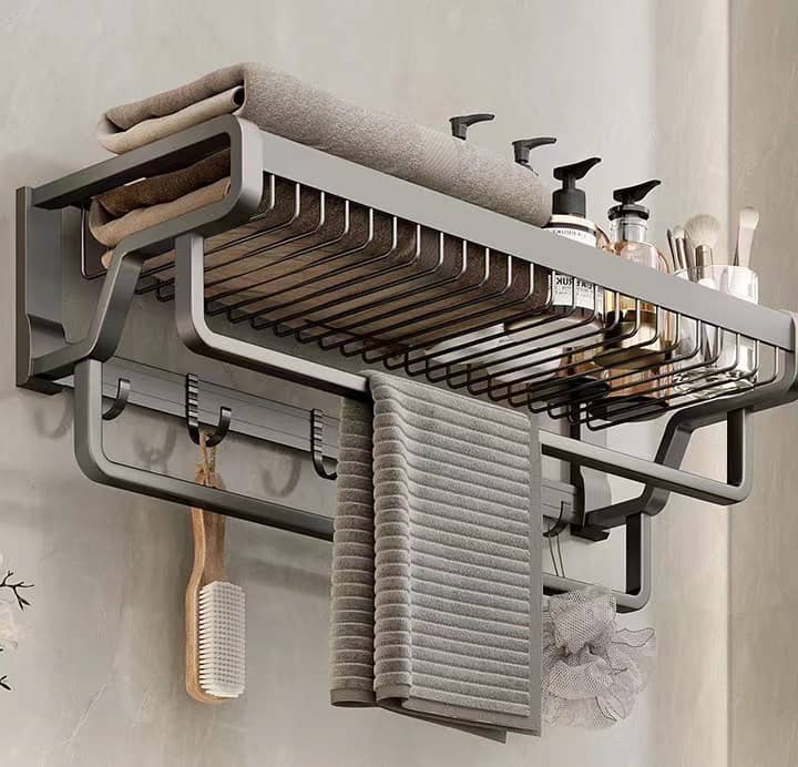 multi-functional bathroom wall-mounted storage rack