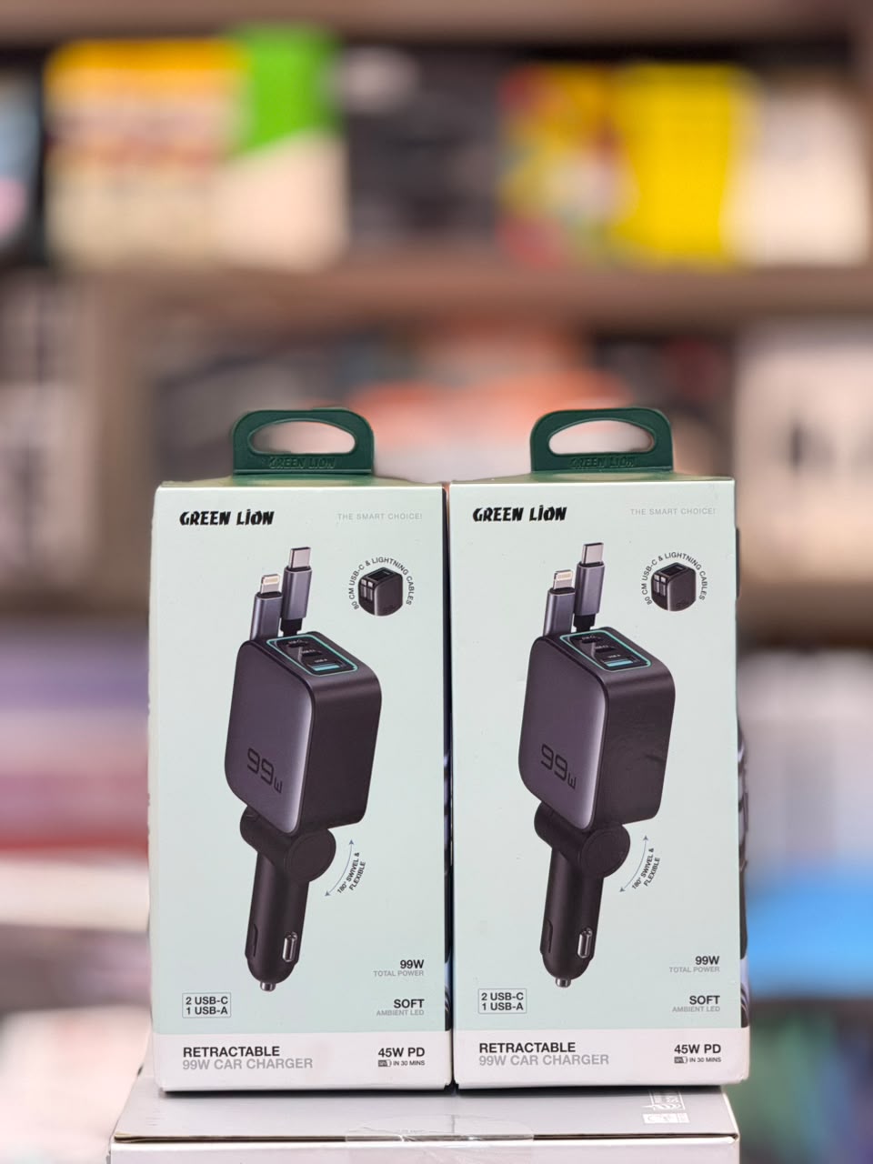 GreenLion 99W Dual Retractable Car Charger