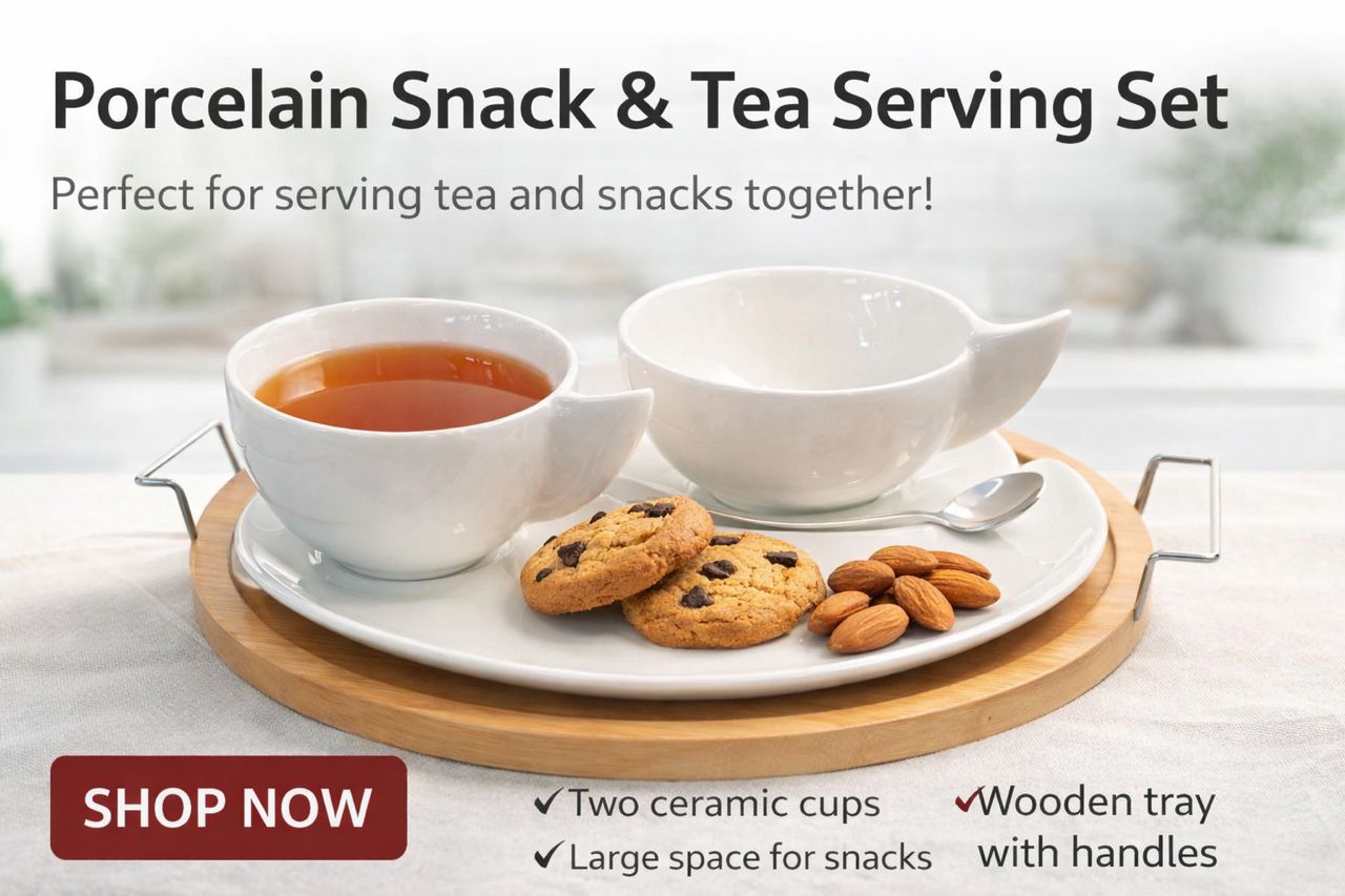Porcelain Snack and Tea Serving Set