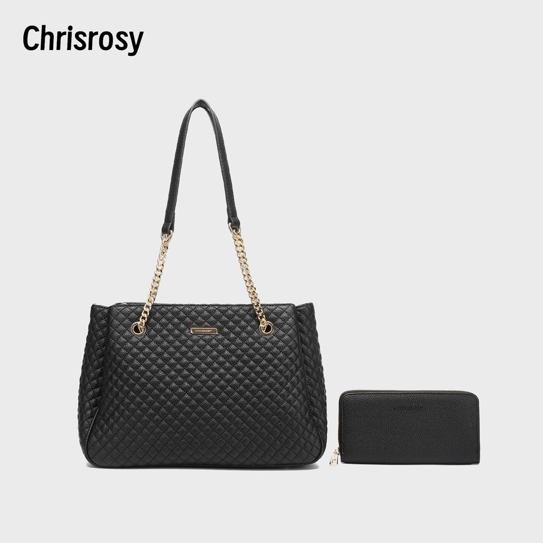 Chrisrosy Quilted Ladies Handbag Set (Handbag + Matching Wallet)