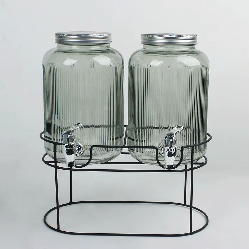 5.5L 2-Piece Glass Juice Dispenser Set