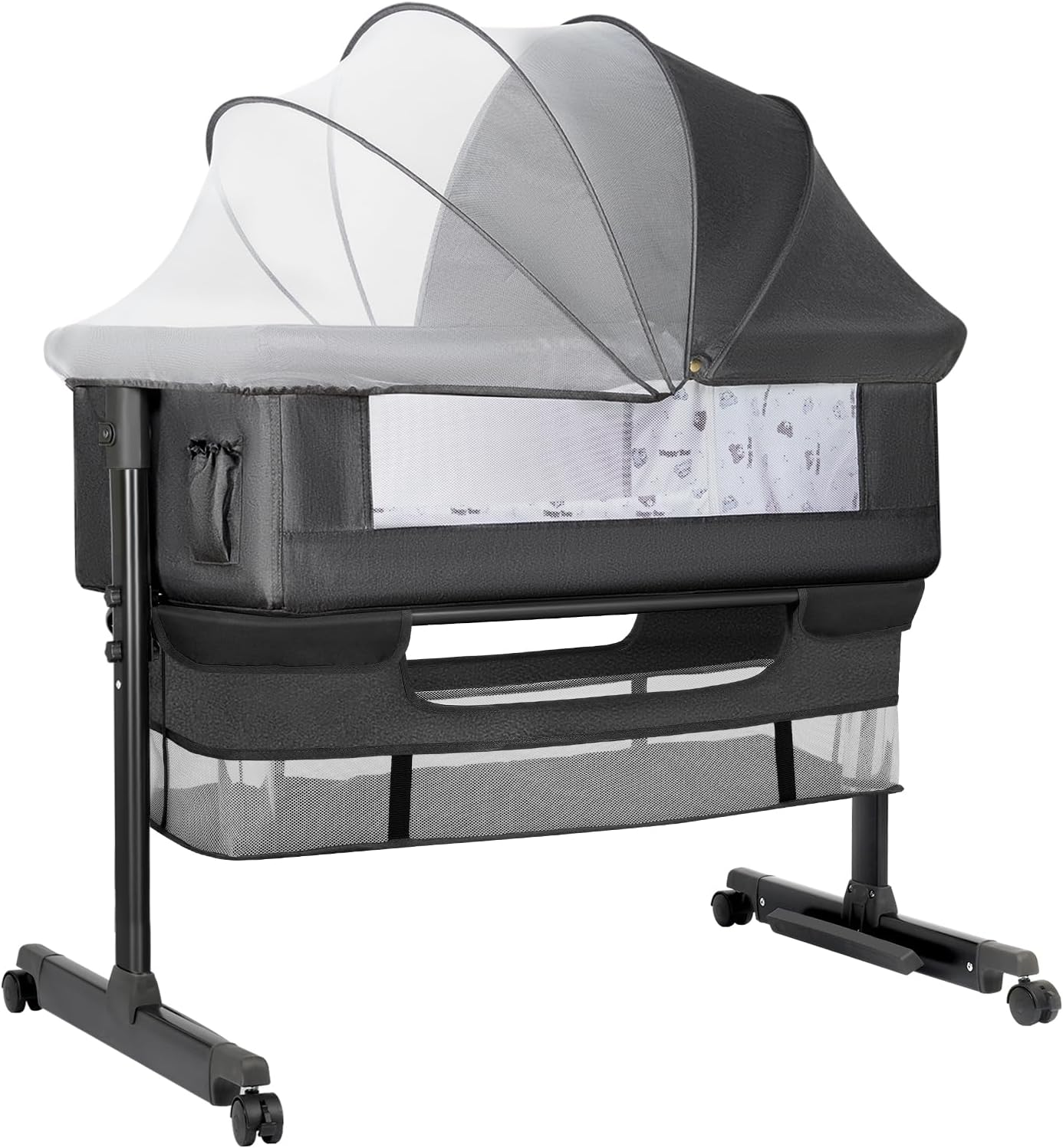 Baby Bassinet, Baby Basinet Bedside Sleeper, Easy to Fold Portable Crib Side