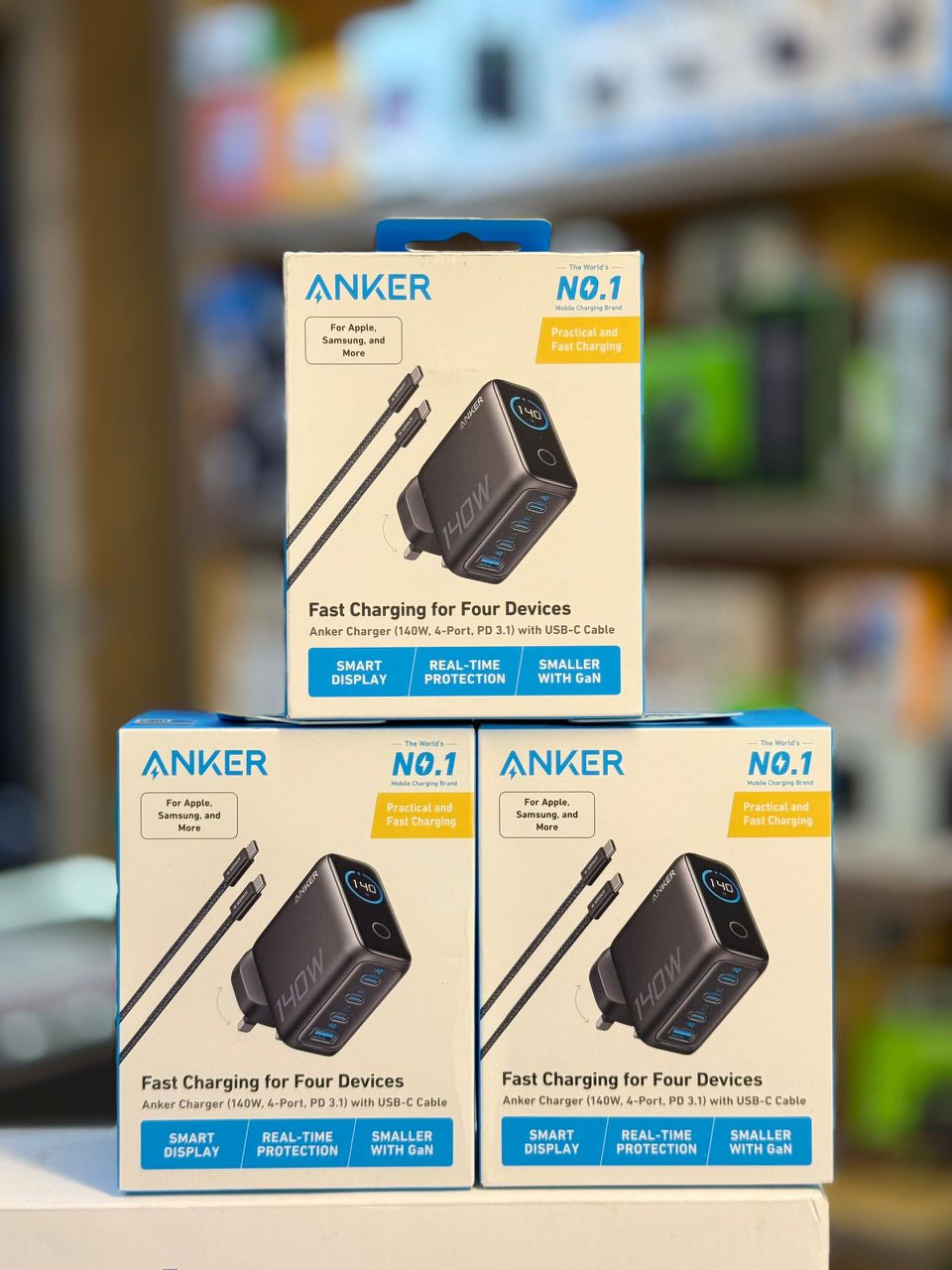 Anker 140W USB C Charger, Laptop Charger, 4-Port Multi-Device Fast Charging