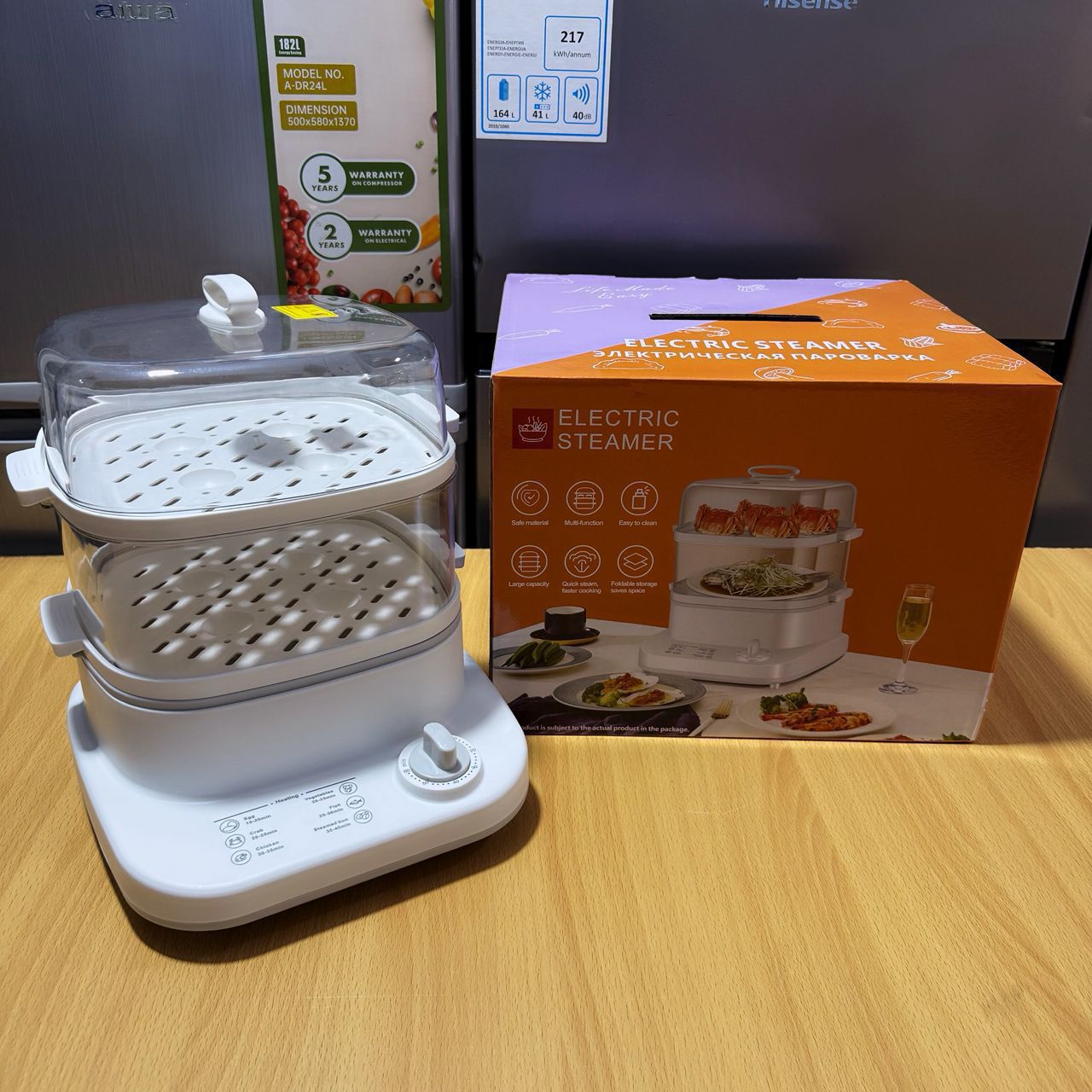 2-Tier Electric Food Steamer With Display & Timer