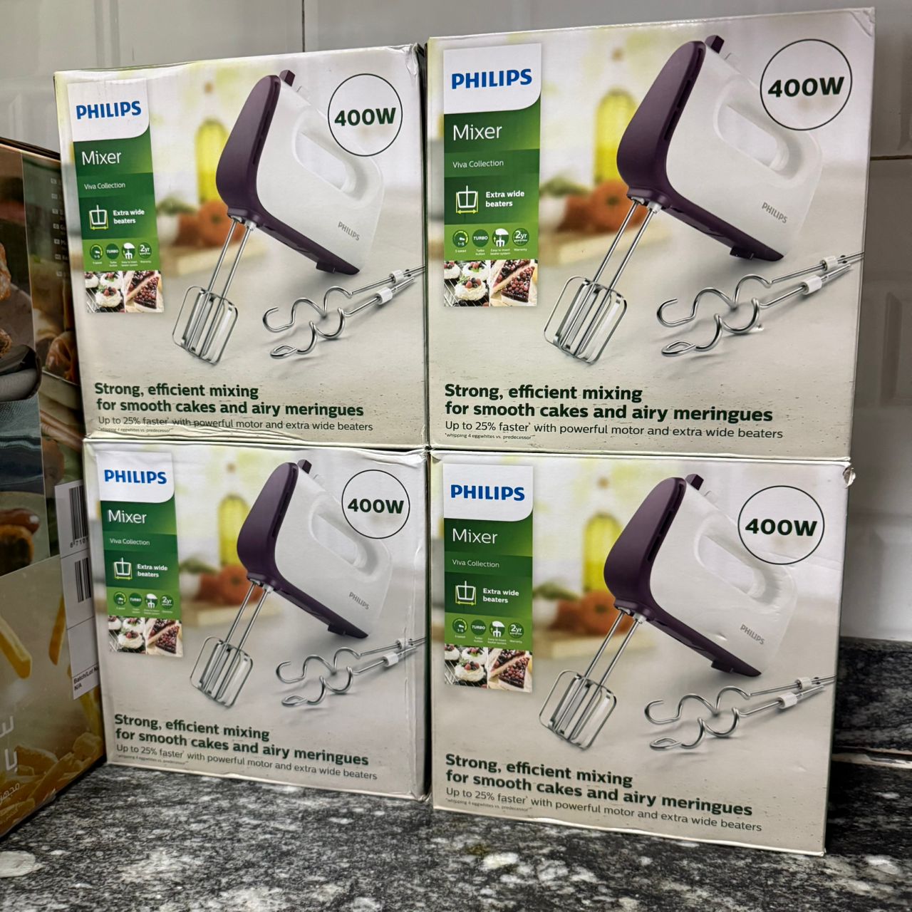 Philips 400W Collection Hand Mixer , White/Purple, HR3740/11