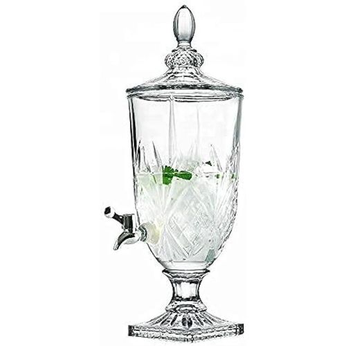 3 Liters Glass Beverage Dispenser Different Designs With Faucet For Serving Drinks At Parties-Transparent