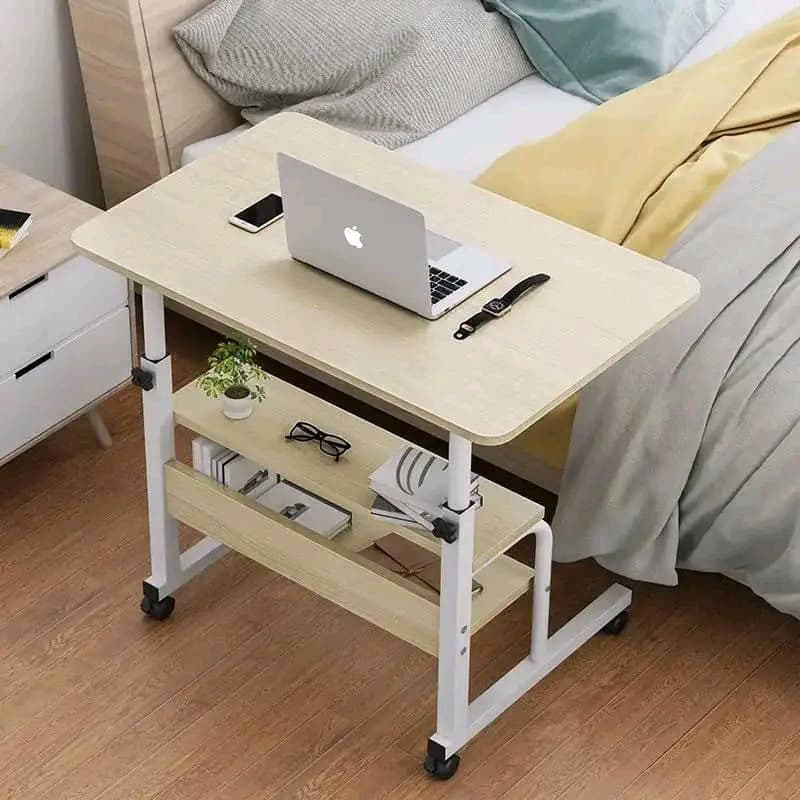 Adjustable Overbed Laptop Table with Wheels