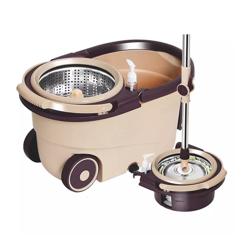 Spin Mop And Bucket With Wheels, Extendable Handle,360 Spinning Mop For Floor Cleaning