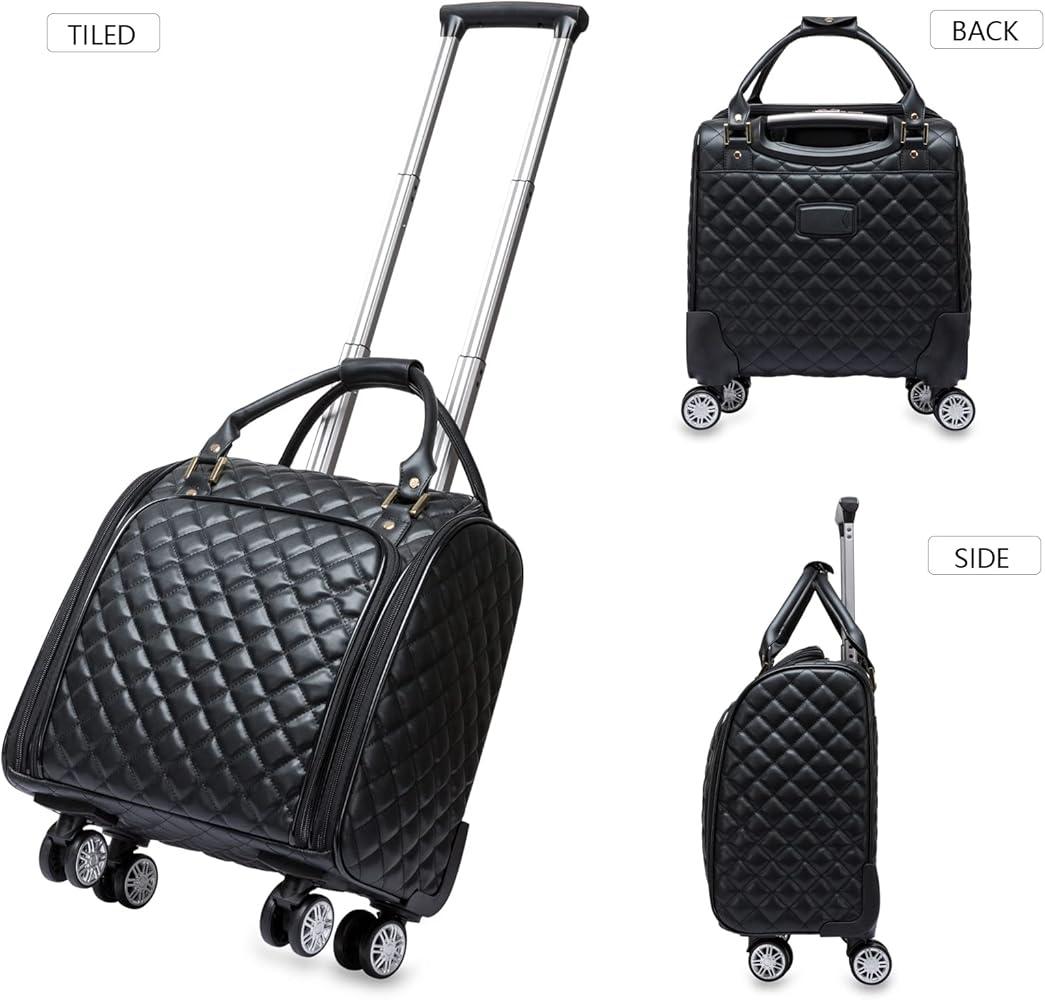 Quilted Rolling Tote Bag