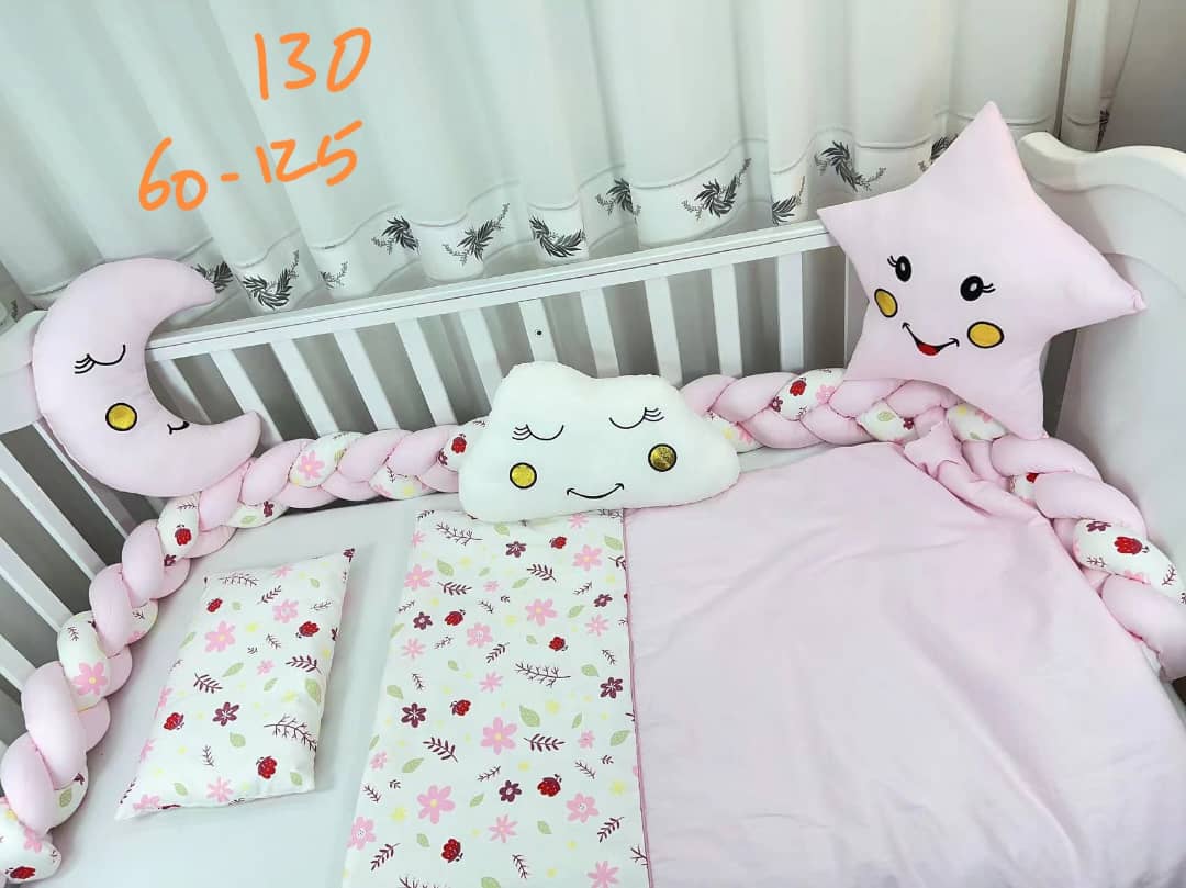 Comfortable Baby Infant Bed Cotton Bumper Crib Protector Cushion Safety Nursery Bedding
