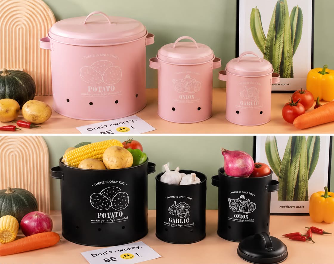 3-Piece Ventilated  Kitchen Storage Canisters
