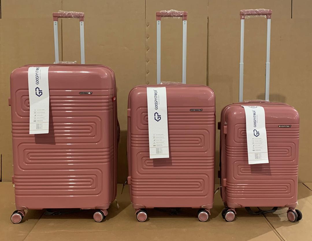 Good Partner 3pc Black rubber Suitcase