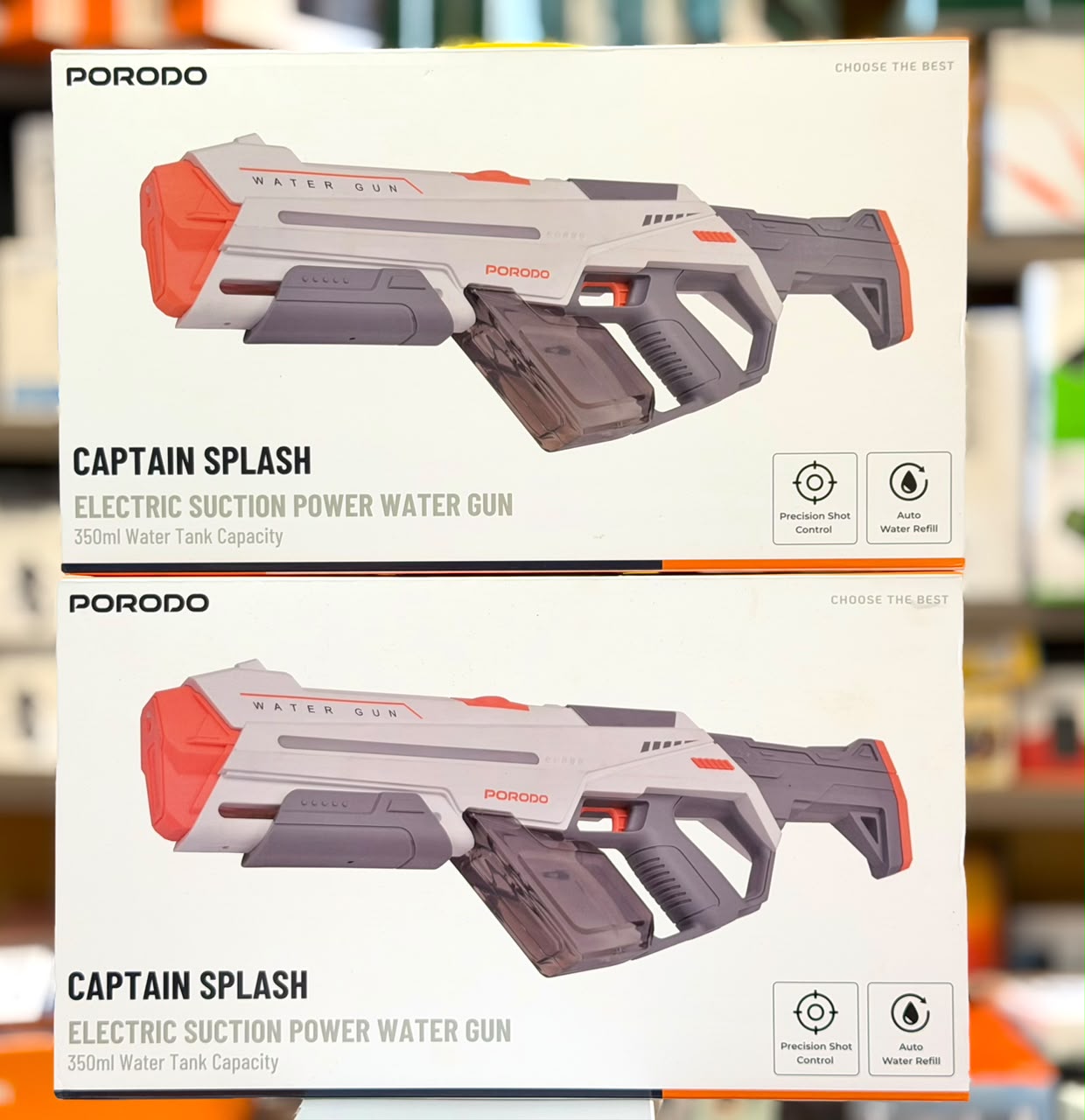 Porodo 2in1 Manual and Auto 350ml Kids Electric Water Gun