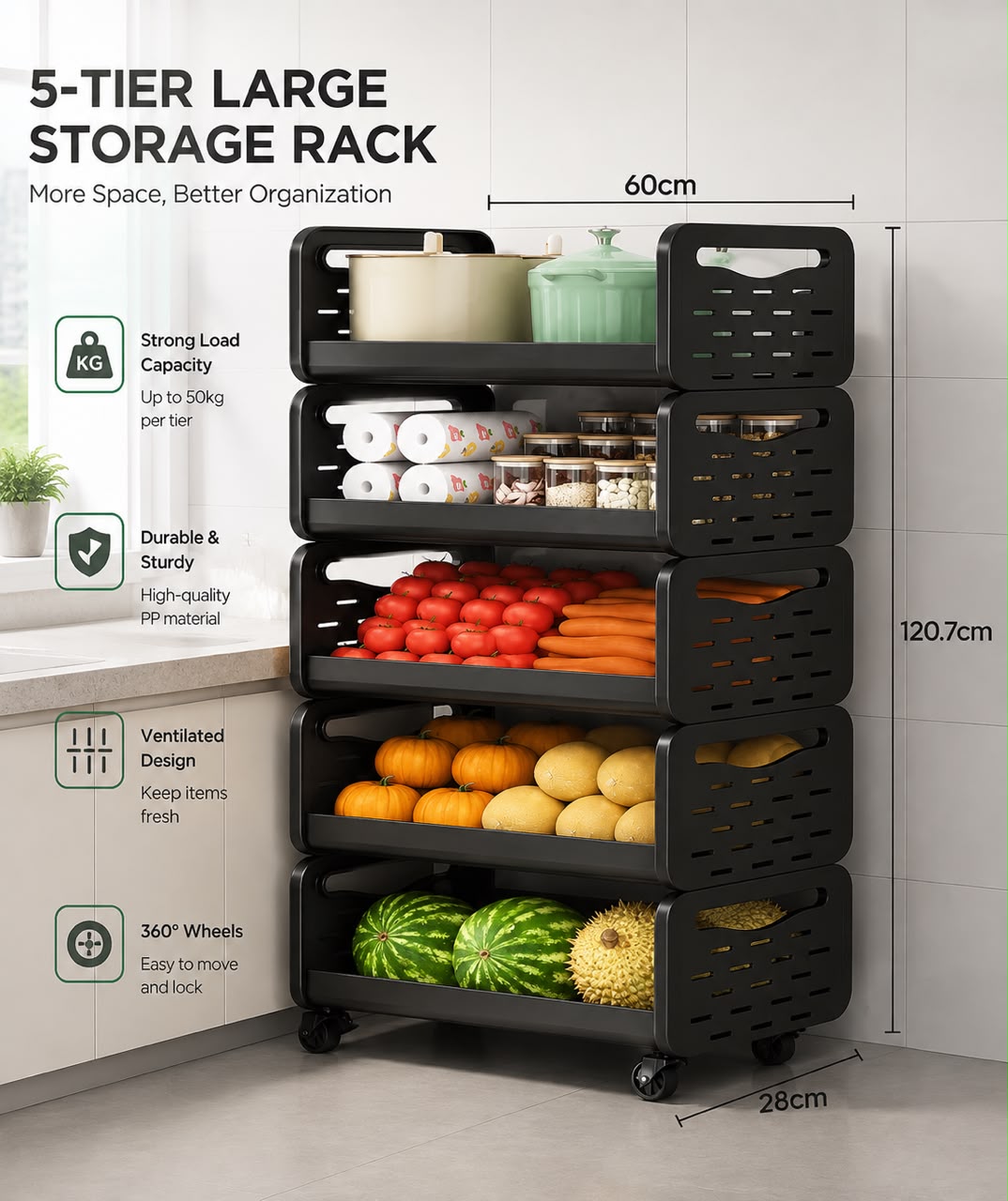 5 Tier Large Storage Rack
