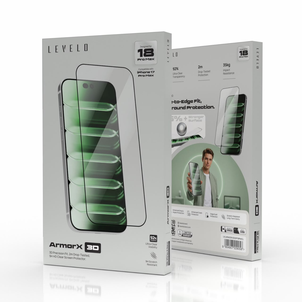 Levelo ArmorX 3D 9H Screen Protector For iPhone 18 Pro and 18 Pro Max