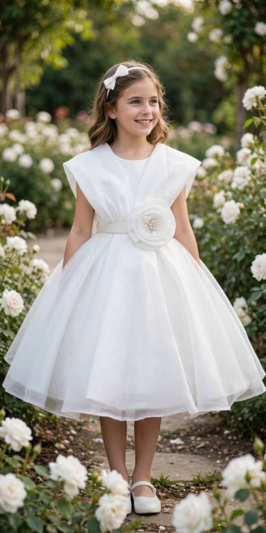 Girls  Floral Accent Party Dress