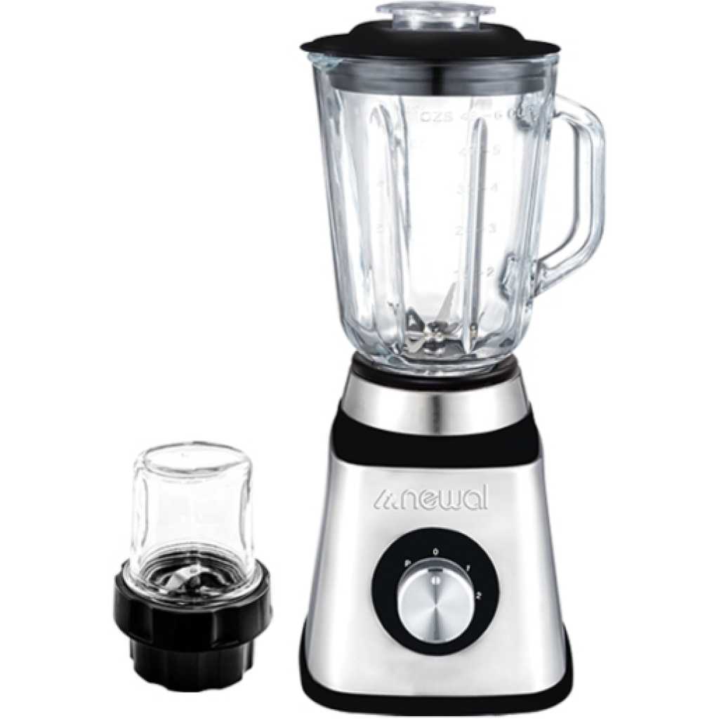 Newal Glass Jar Ice crushing Blender 1.5L NWL-3047 – Silver, Black