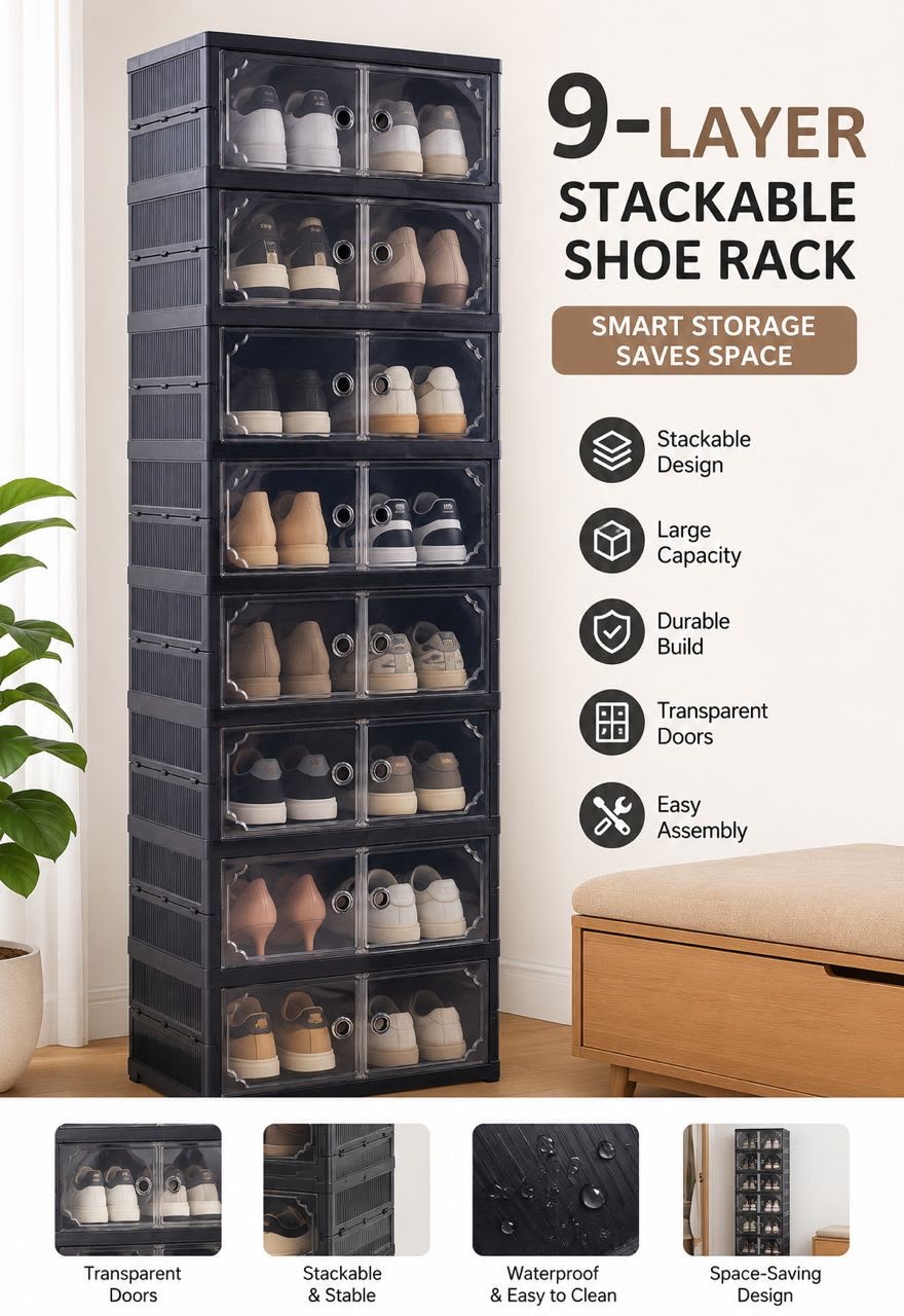 9-Layer Dust-proof Shoe Rack